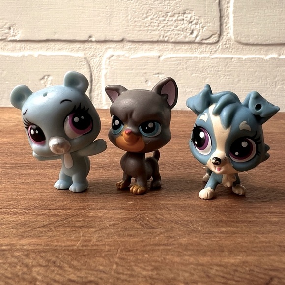 Littlest Pet Shop Small Animals LOT 3 pcs LPS Dog - Bear - Picture 1 of 7